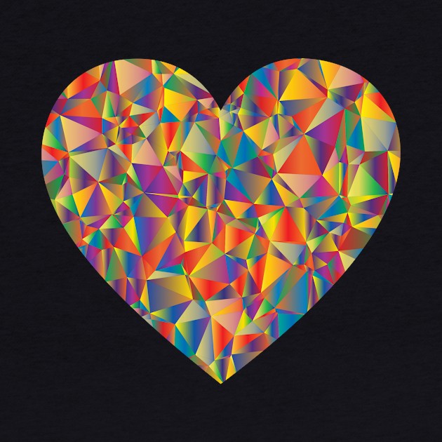 Multicoloured heart design by Montanescu